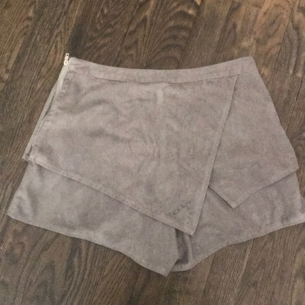 Gray Suede Skort